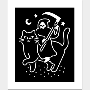 DEATH RIDES A BLACK CAT Posters and Art